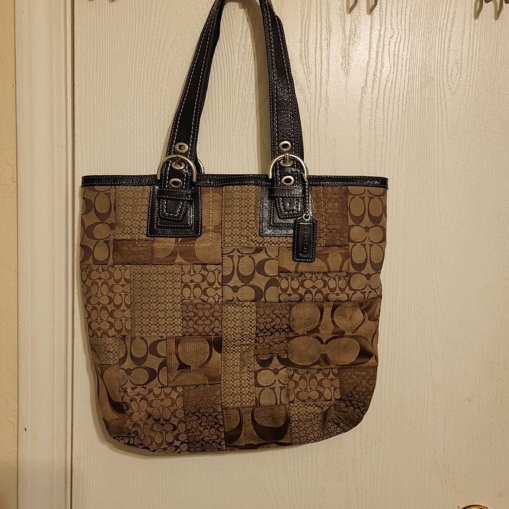 Brown Patchwork Tote Bag